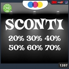 Vetrofanie - SCONTI - 20%-30%-40%-50%-60%-70% (BIANCO) ADESIVI VETRINE NEGOZI - Vetrine negozi per saldi, stickers, adesivi Cod.1397 Vetrofanie - SCONTI - 20%-30%-40%-50%-60%-70% (BIANCO) ADESIVI VETRINE NEGOZI - Vetrine negozi per saldi, stickers, adesivi Cod.1397