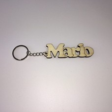 Portachiave in legno con gancio in metallo - personalizzato con nome (Mario)