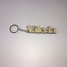 Portachiave in legno con gancio in metallo - personalizzato con nome (Valeria)