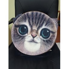 CUSCINO TONDO GATTO - GATTINO - - CON ORECCHIE - - Tondo Sfoderabile, con zip 38 cm di diametro ADATTO PER SEDIE
